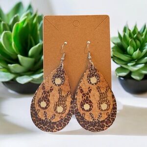 🐰🐆 Leopard Bunny Teardrop Earrings – Easter Statement 🐆🐰